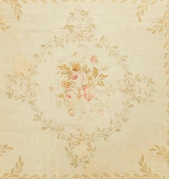 Antique Square French Aubusson Rug Carpet Circa 1890 7'10 x 8'5