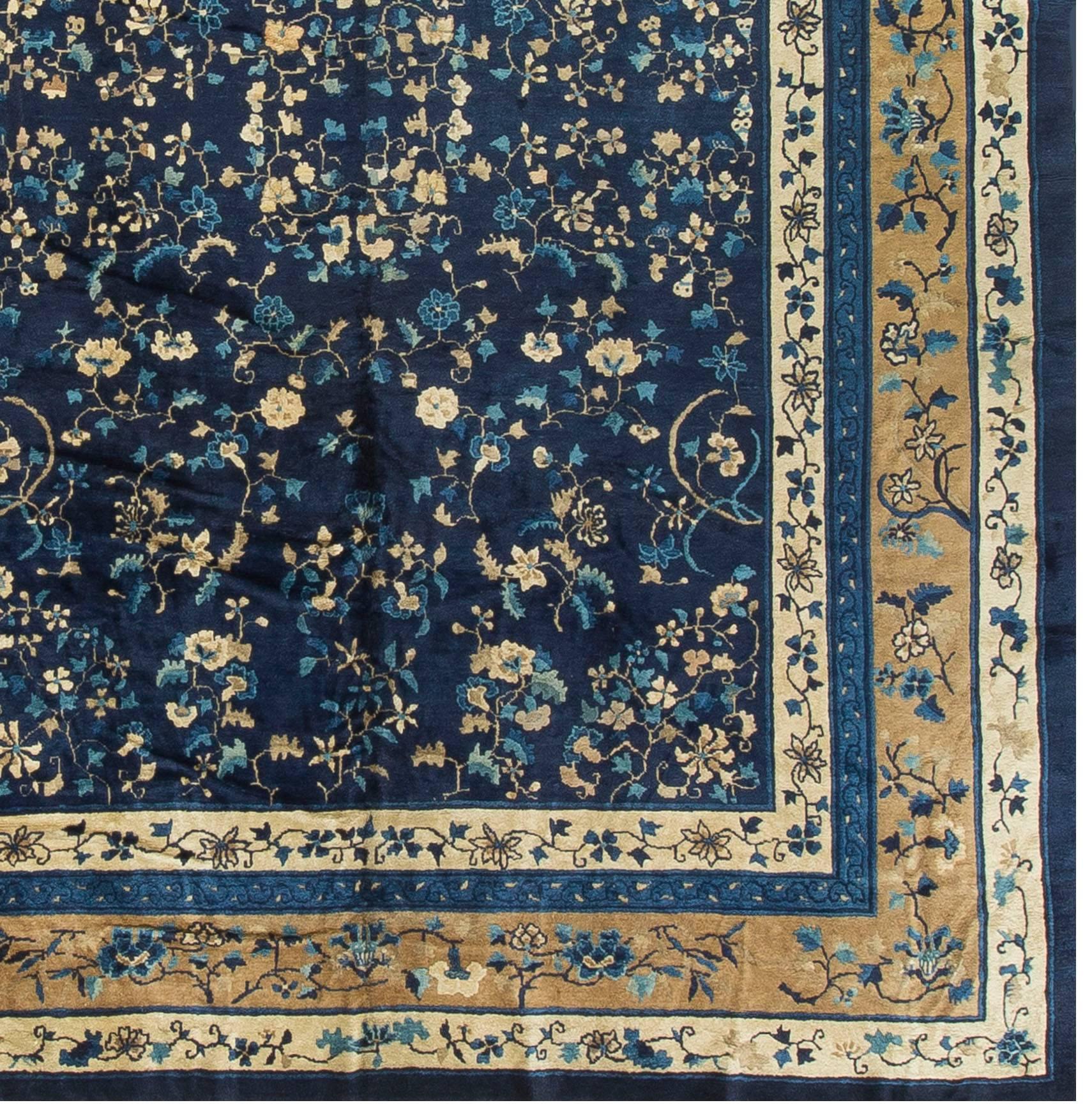 Chinois Tapis chinois vintage datant d'environ 1940 10'3 x 13'10 en vente