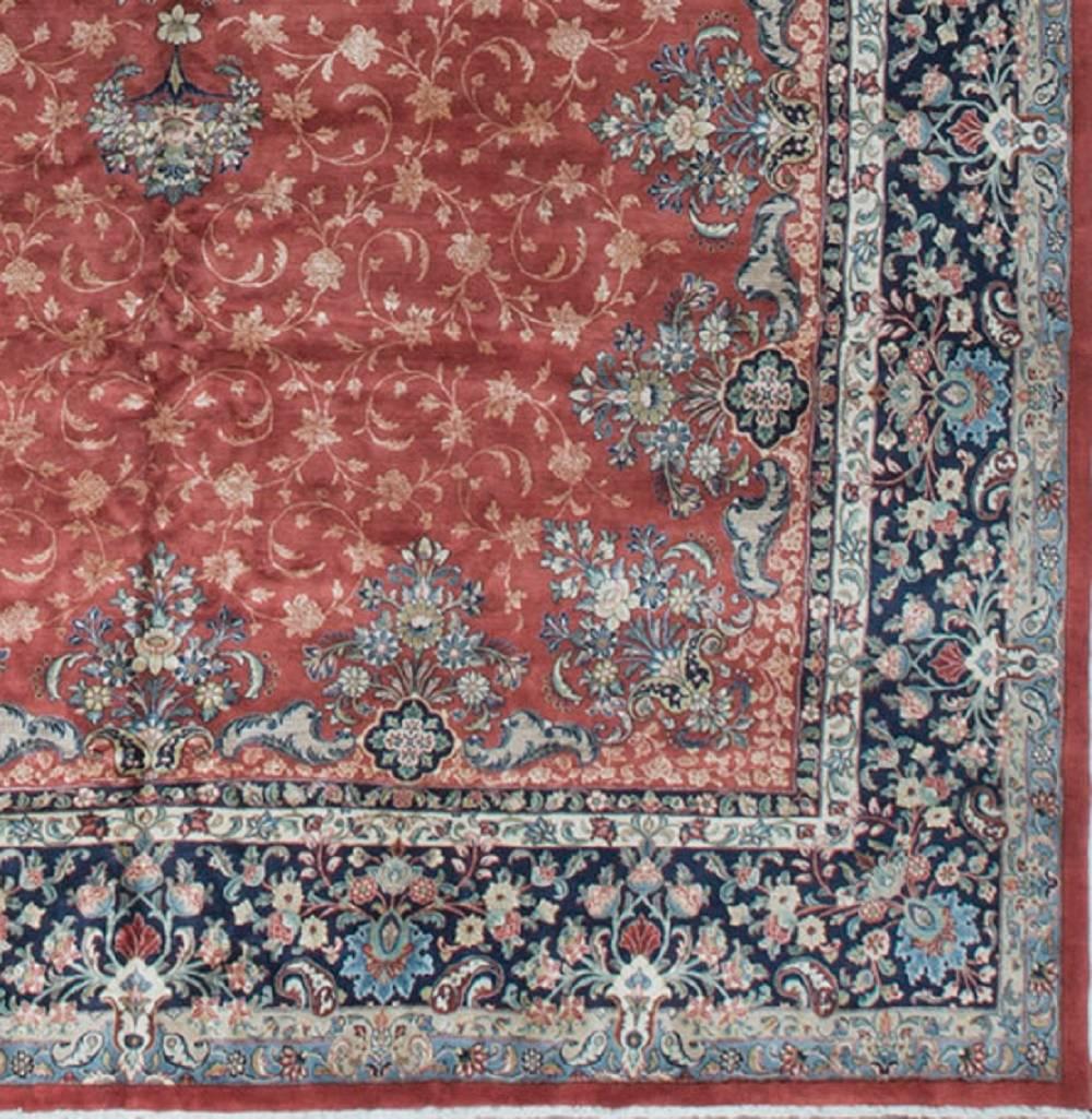 Hand-Woven Vintage Oversize Persian Sarouk Rug 12'8 x 21' For Sale