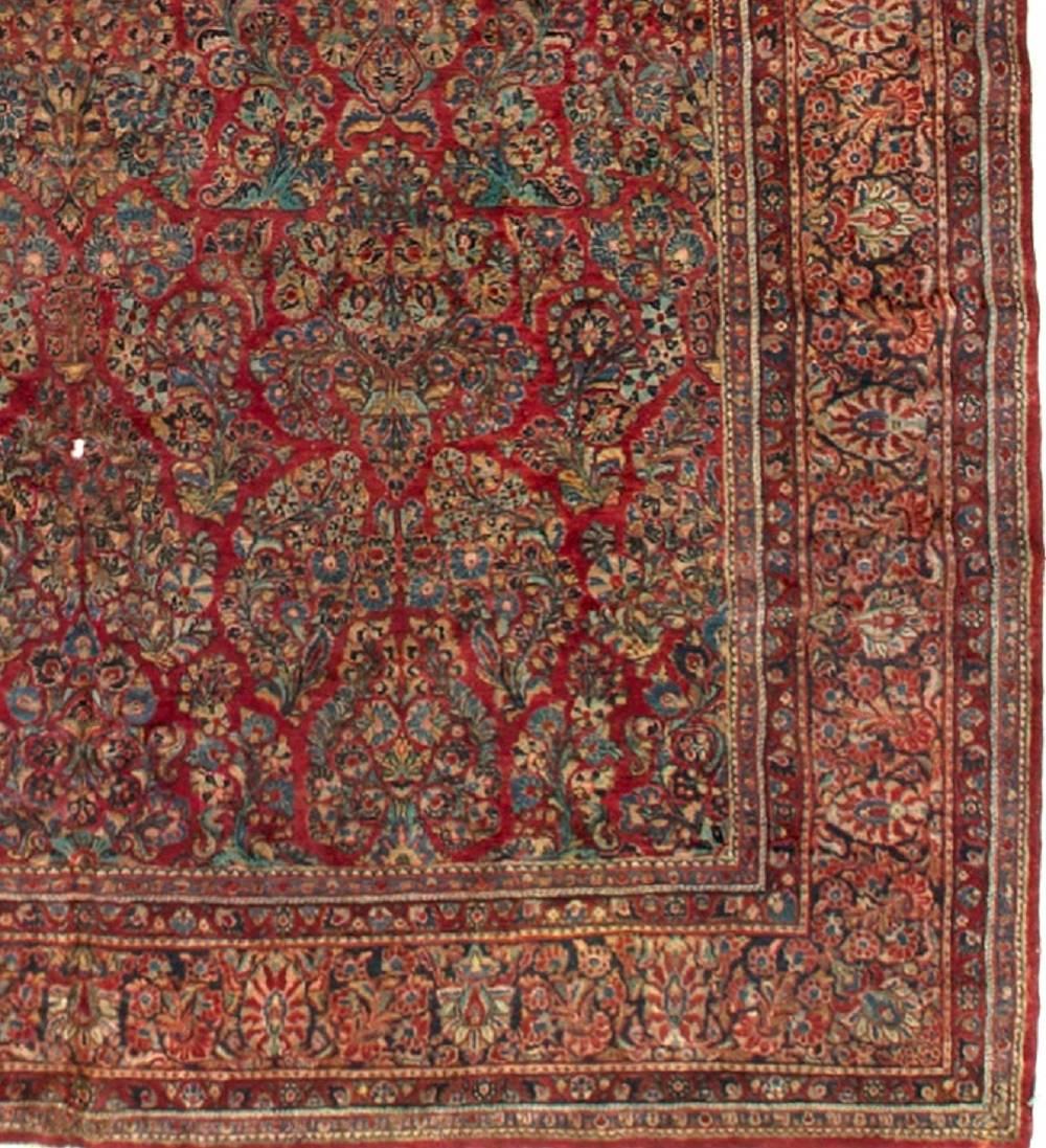 Hand-Woven Vintage Oversize Persian Sarouk Rug 12'2 x 18'5 For Sale