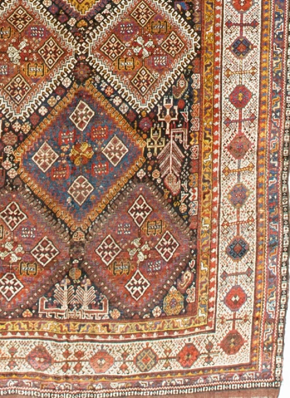 Hand-Woven Vintage Persian Qashgai Rug