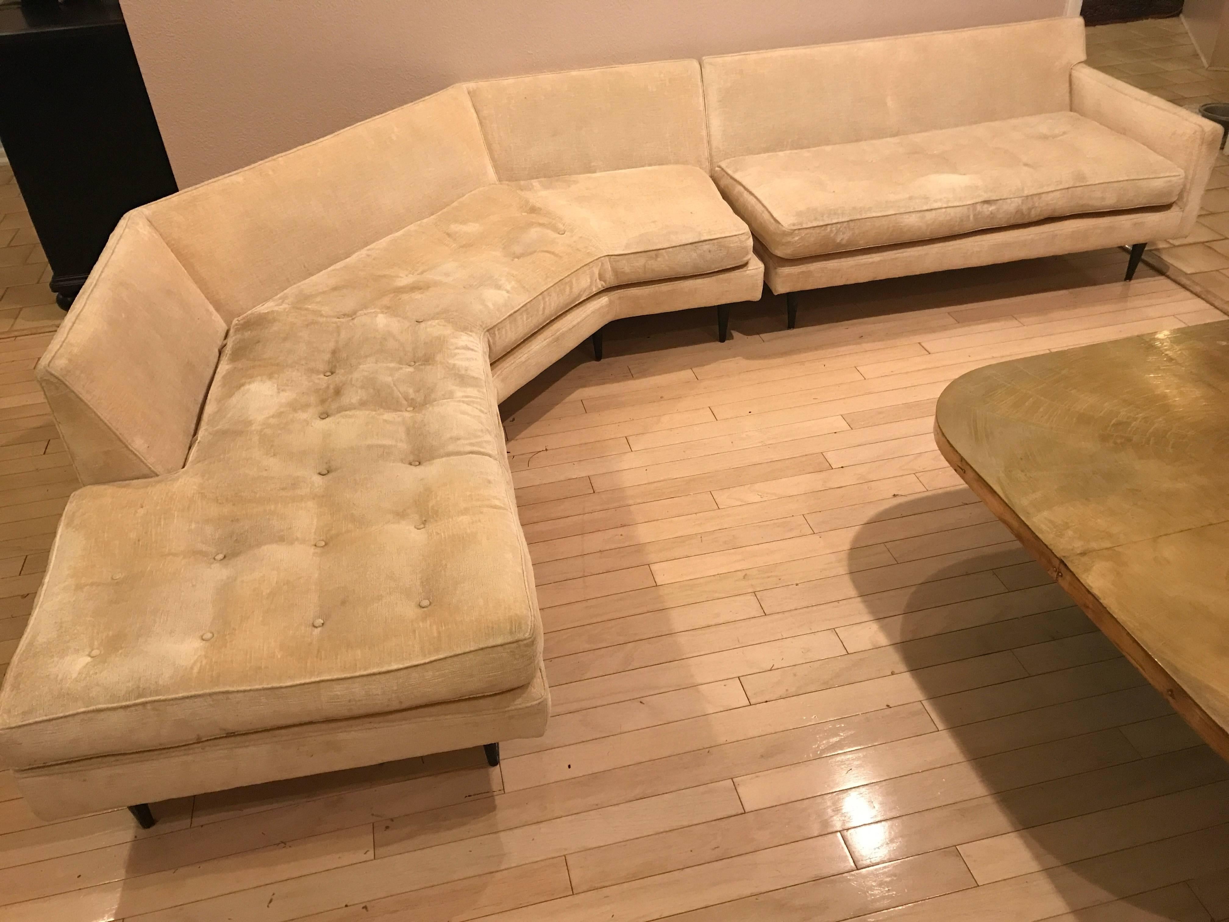 American Mid Century Sectional Sofa Attr:Wormley for Dunbar