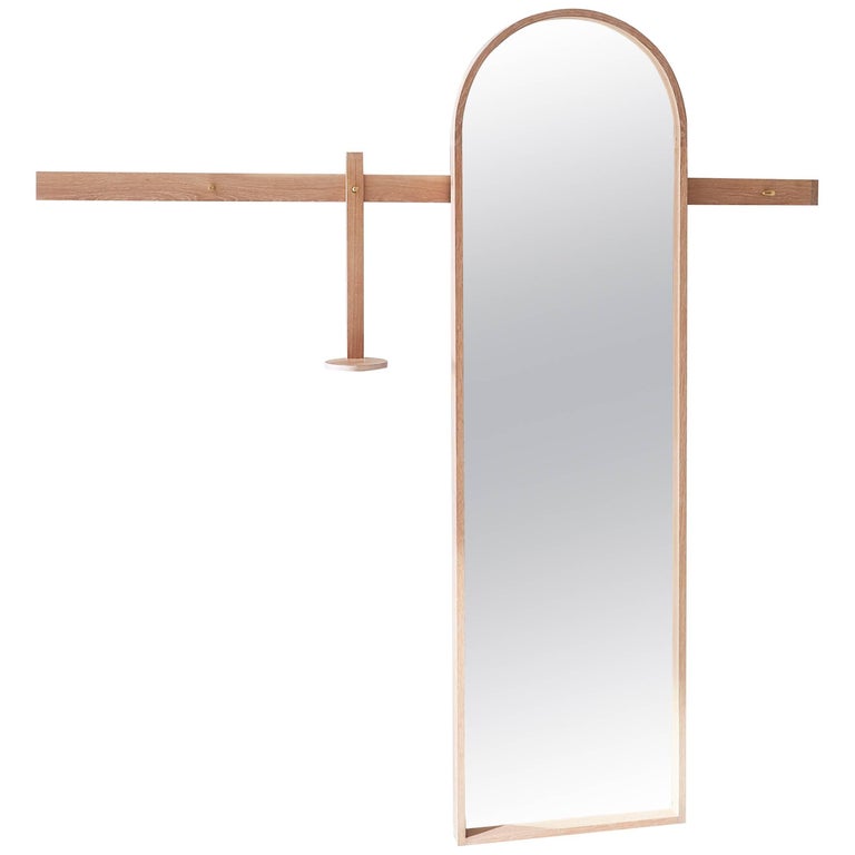 Arched Shaker Full Length Floor Mirror In White Oakwood For At Contemporary Arched Euclid Mirror In White Oakwood Designed By Peter Coolican