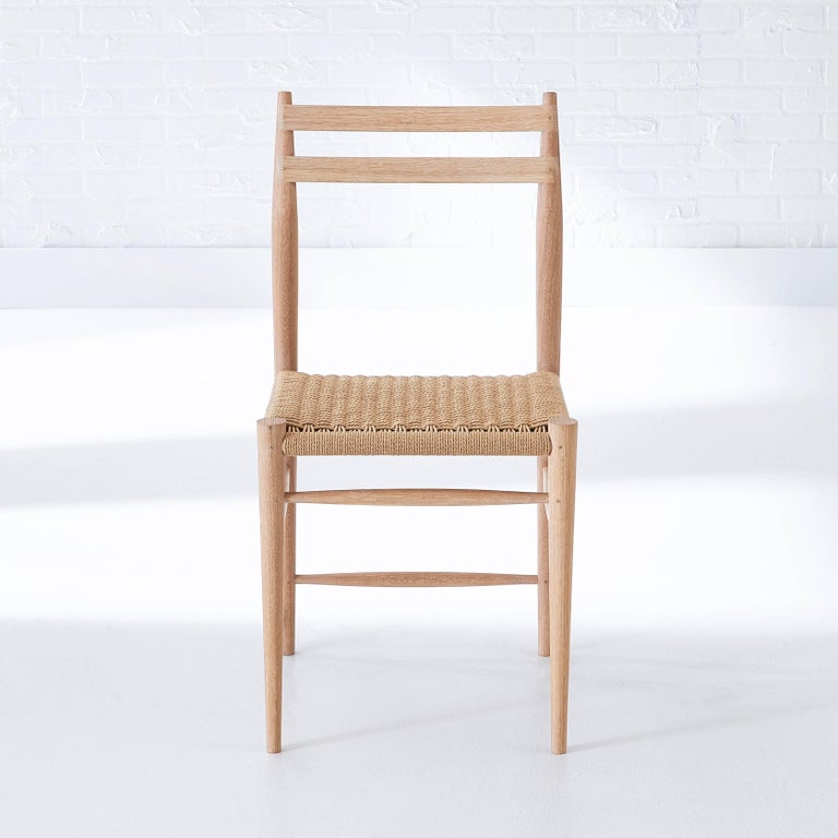 Handcrafted White Oak Wood Madison Chair with Handwoven Danish Cord