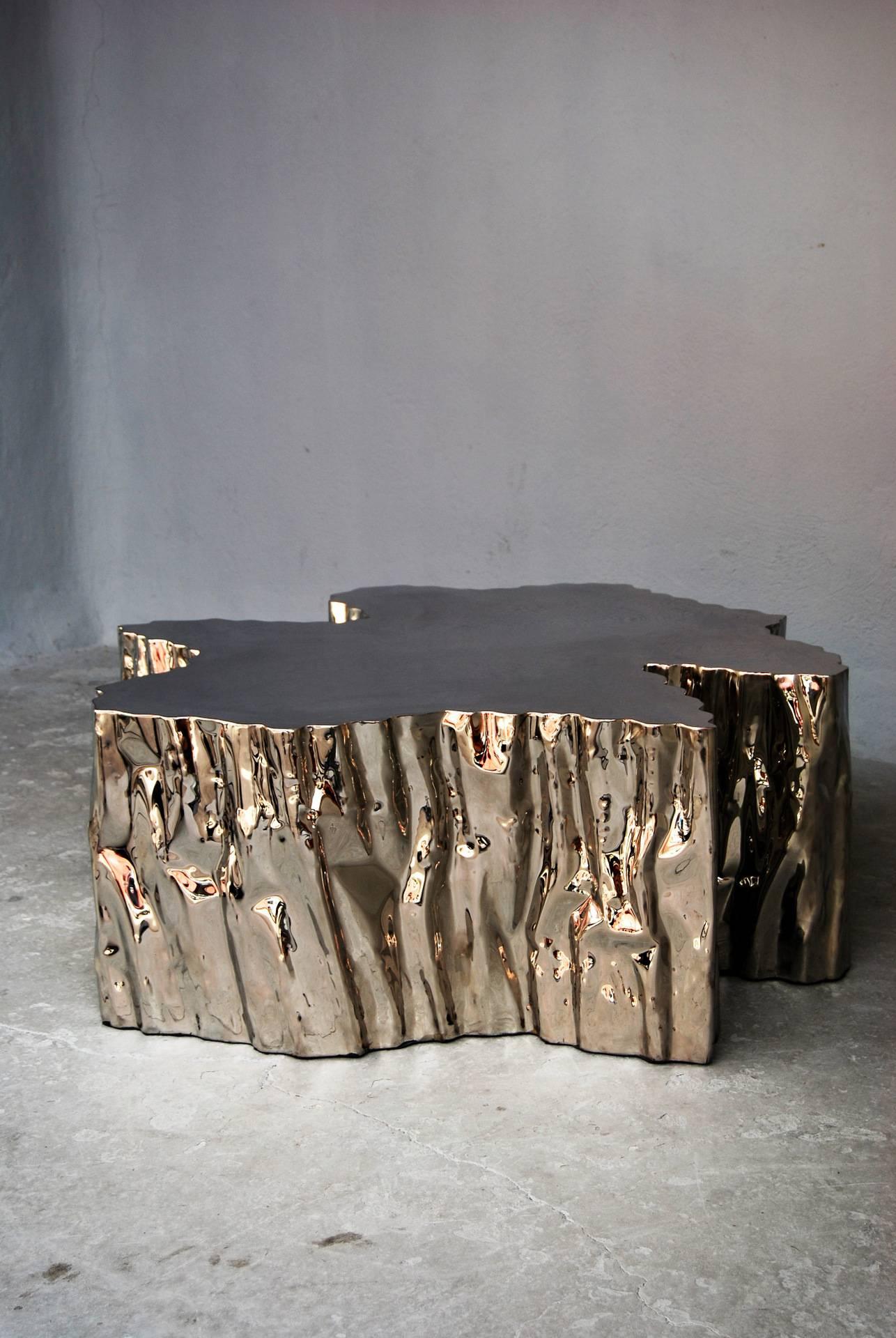 Contemporary Brass Coffee Table 