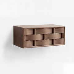 Table de chevet/table de nuit 60 tissée en chêne fumé de Ringvide, Scandinave