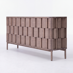 Credenza Weave 196 de Ringvide, madera de roble ahumado, aceite natural. Escandinavo