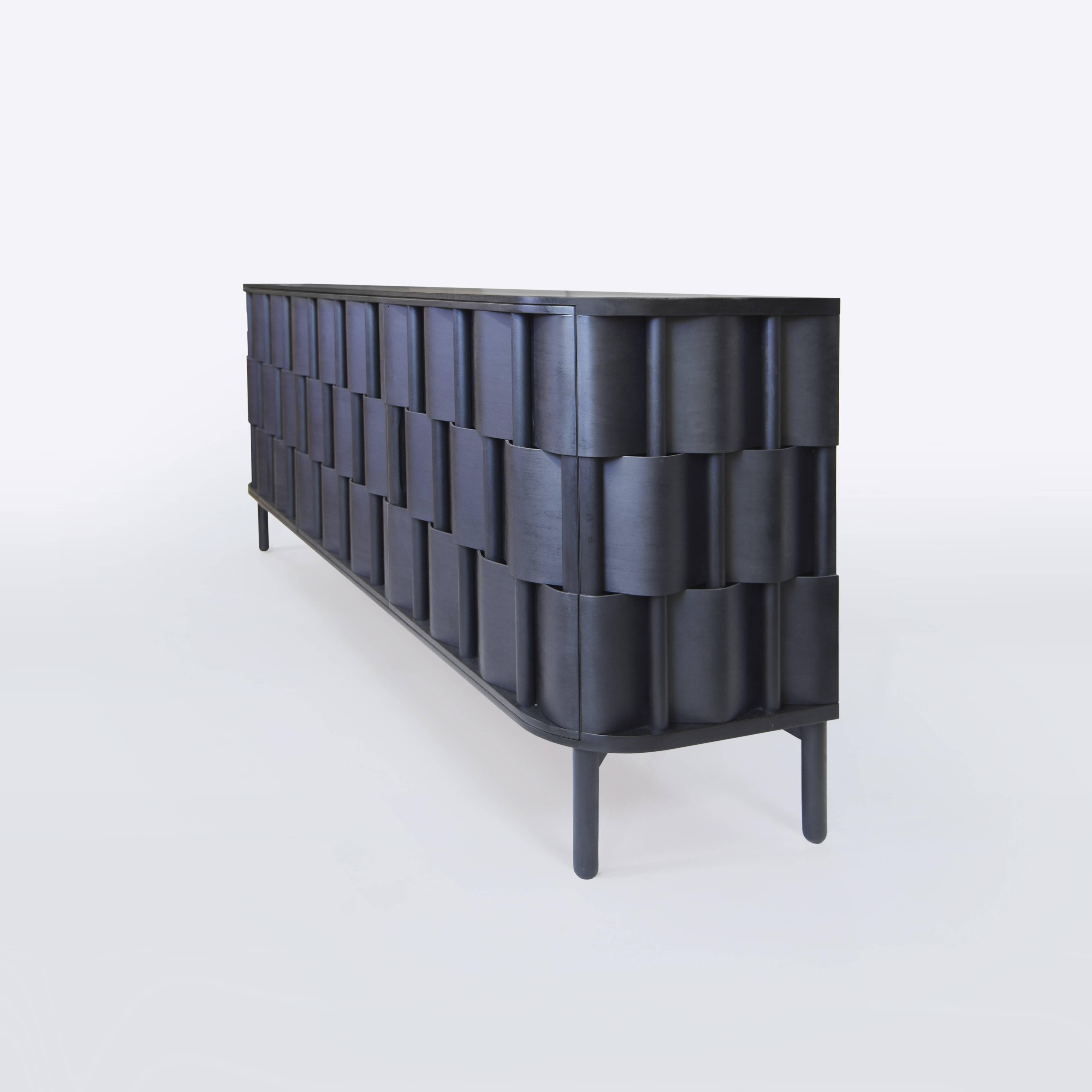 idee credence cuisine noire et bois