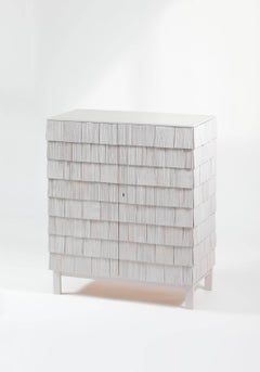 Scandinavian Cabinet, Shingles, Pine Wood, limestone Top, wooden top