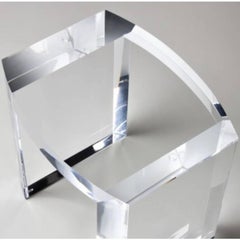 Solid Italian Acrylic Side Tables End Table Clear Lucite