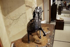 Figure of Large Standing Kirin Incensor Japan Meiji Bronze Animal Sculpture