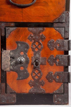 Two-Section Cedar Elm Clothing Chest Dresser Bedside Japanese