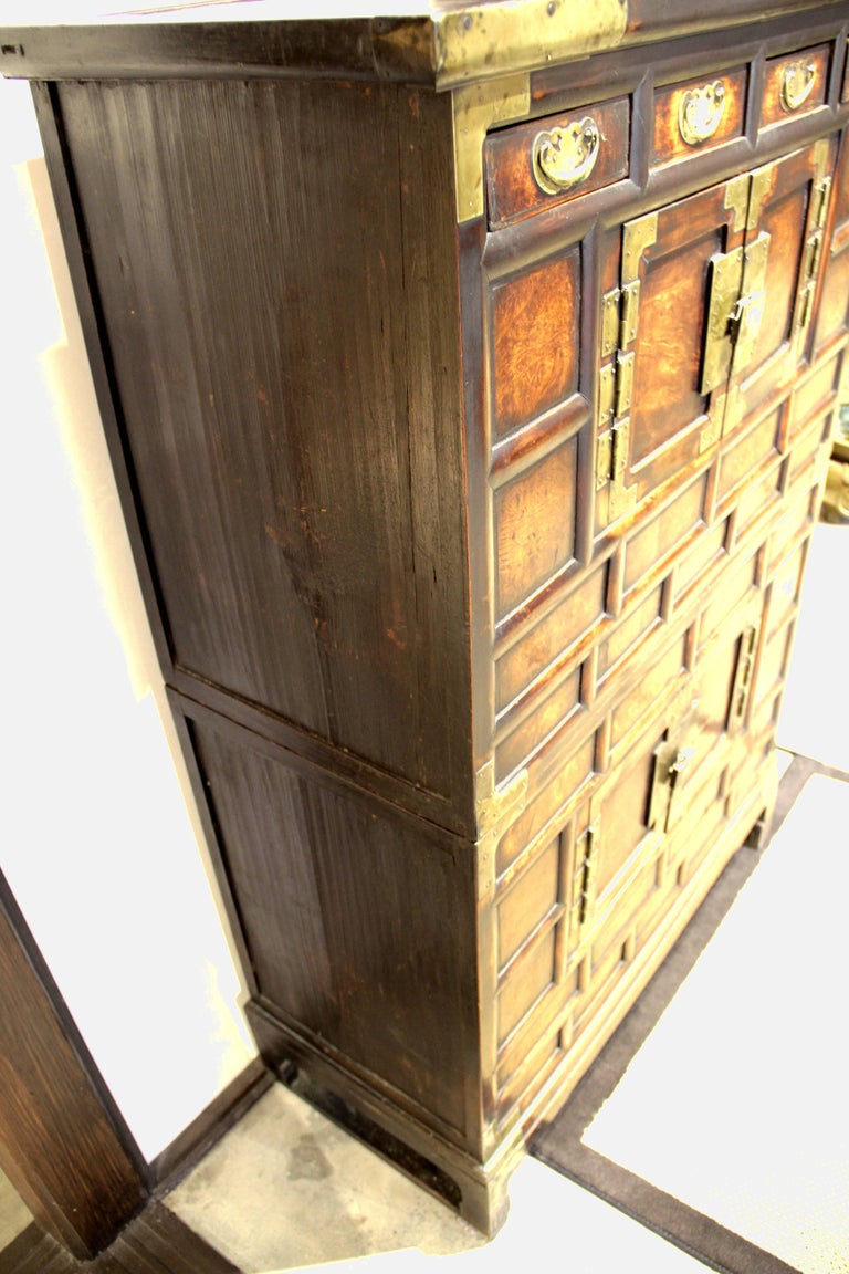 Two Sectional Chest Pine Elm Korea Yi Dynasty Dresser For Sale At