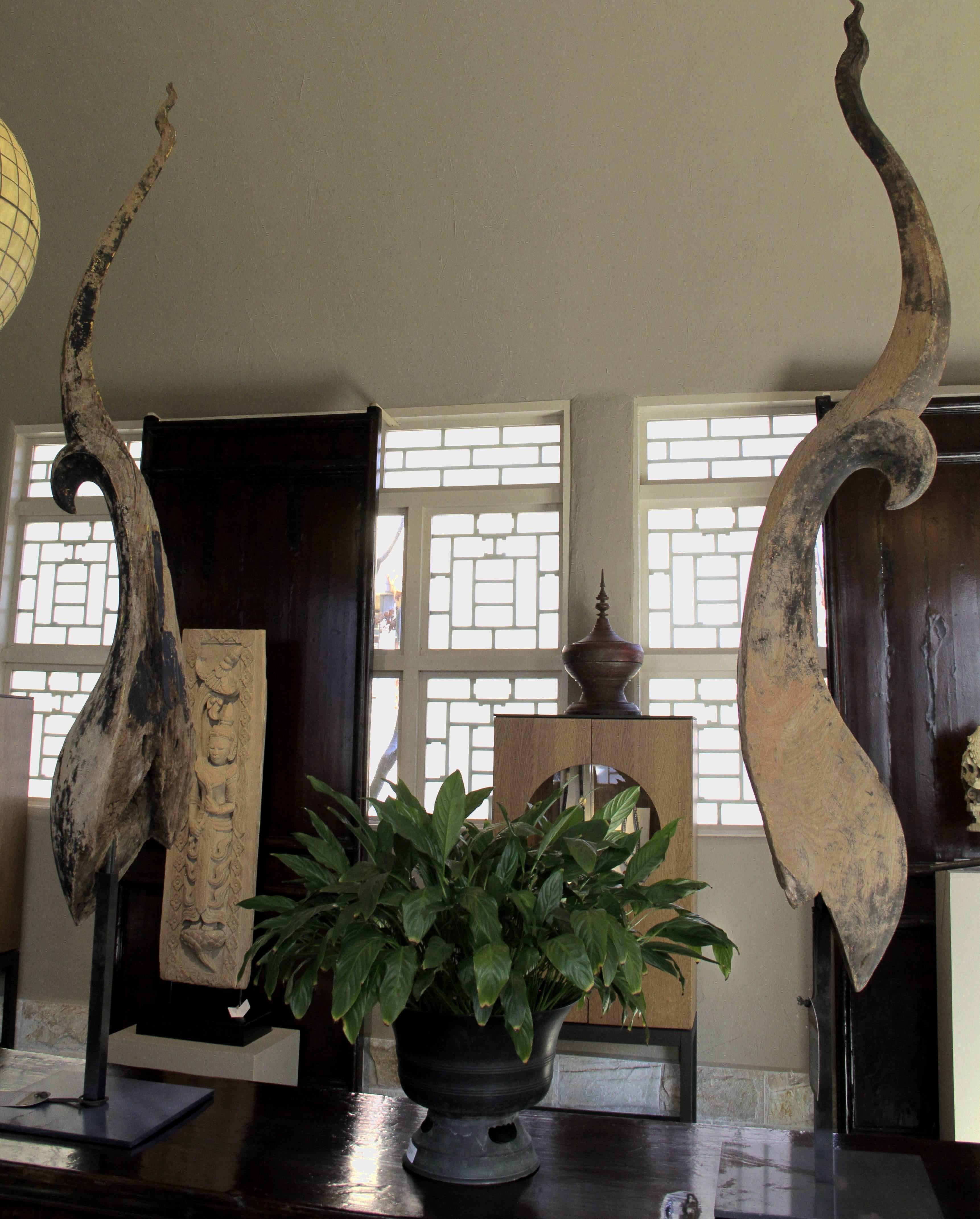 Hand-Carved Architectural Gable of a Temple Thailand In Good Condition For Sale In Monterey, CA