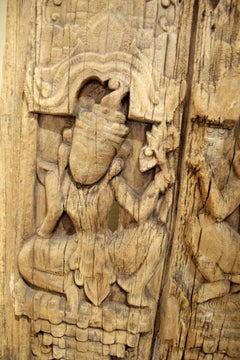 Teak Temple Door Panels Burma 17th Century