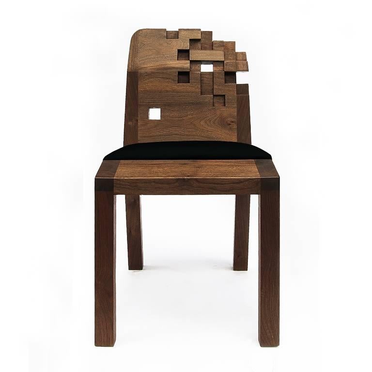 Contemporary Set of Pixel Chairs in Walnut by Olivier Dollé In New Condition For Sale In Paris, FR