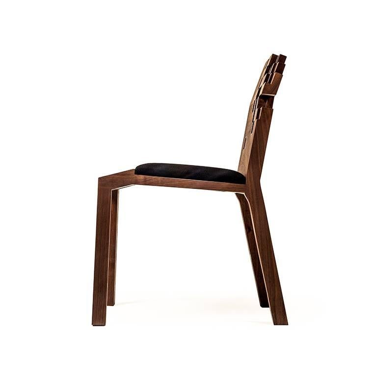 Contemporary Set of Pixel Chairs in Walnut by Olivier Dollé For Sale 1