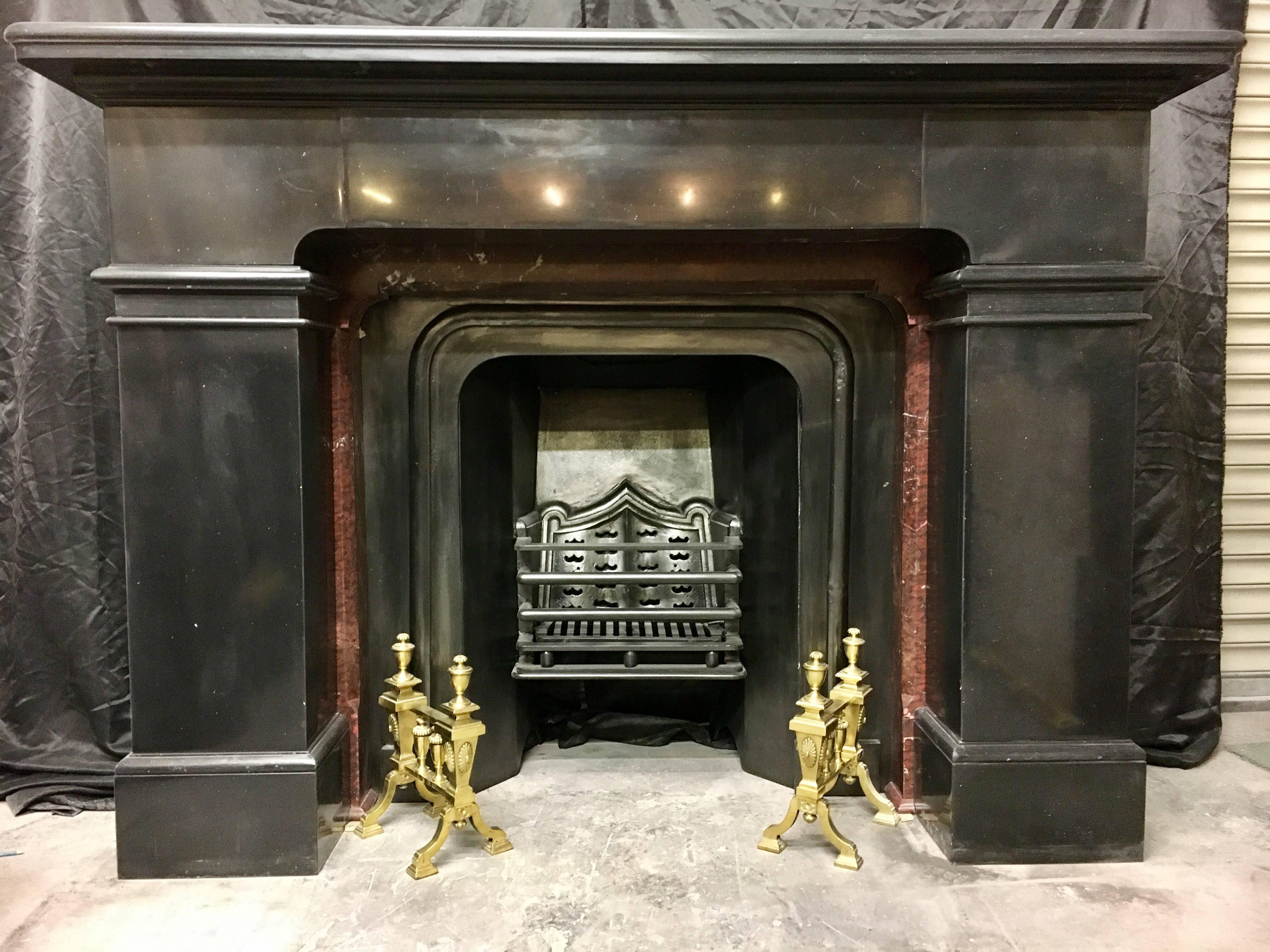 19th Century  Victorian Black Marble Fireplace Surround 2