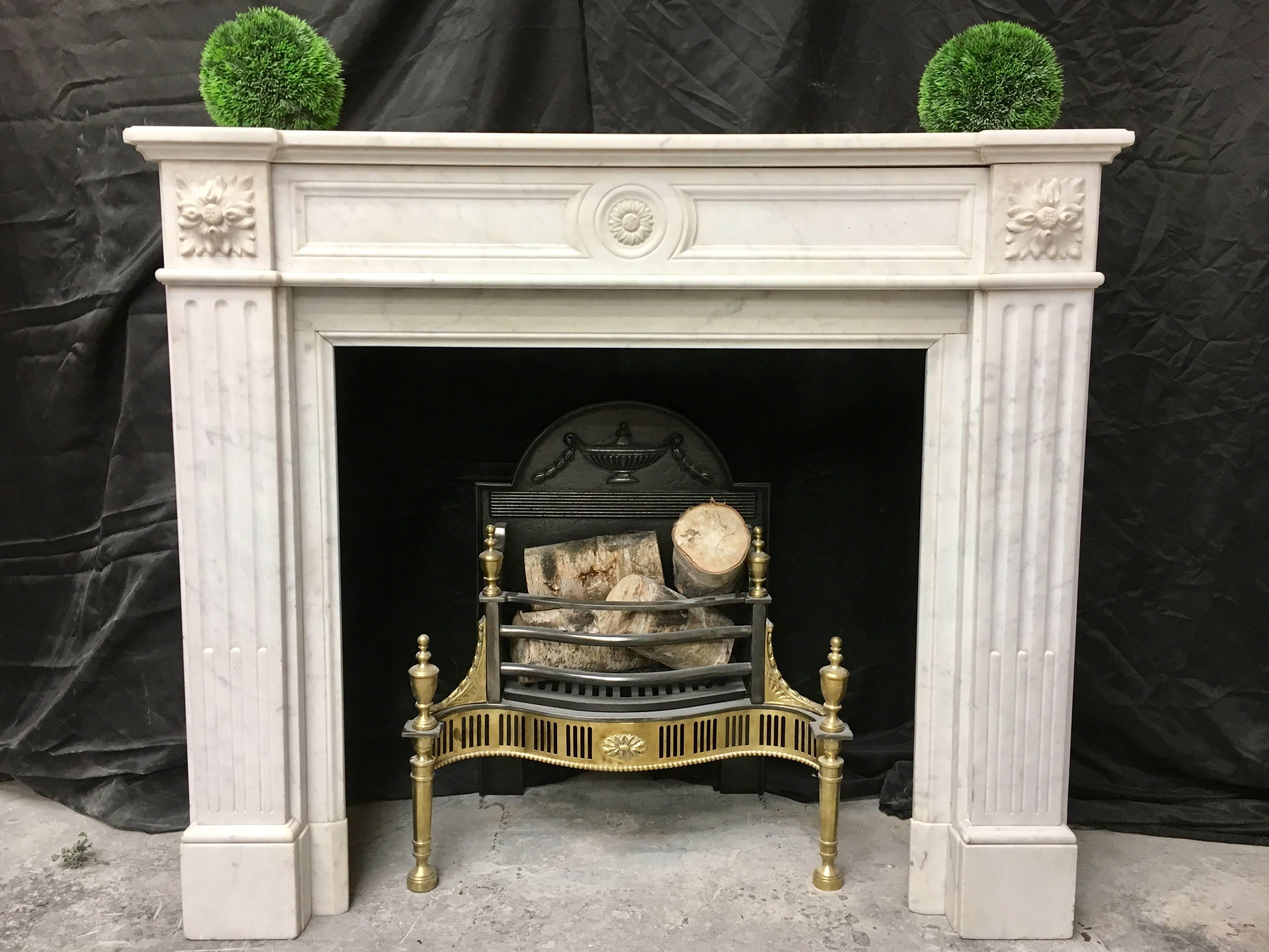 Carrara Marble Antique French Marble Fireplace Surround