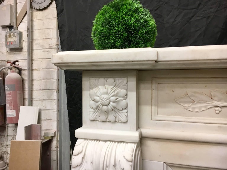 Late 20th Century Period Statuary Marble Fireplace Surround For Sale