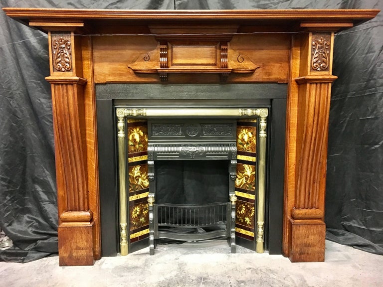 Antique Edwardian Oak Fireplace Surround For Sale At 1stdibs