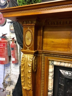 Victorian Pine and Gesso Fireplace Surround