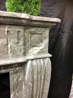 Antique French Louis XVI Empire Marble Fireplace Surround