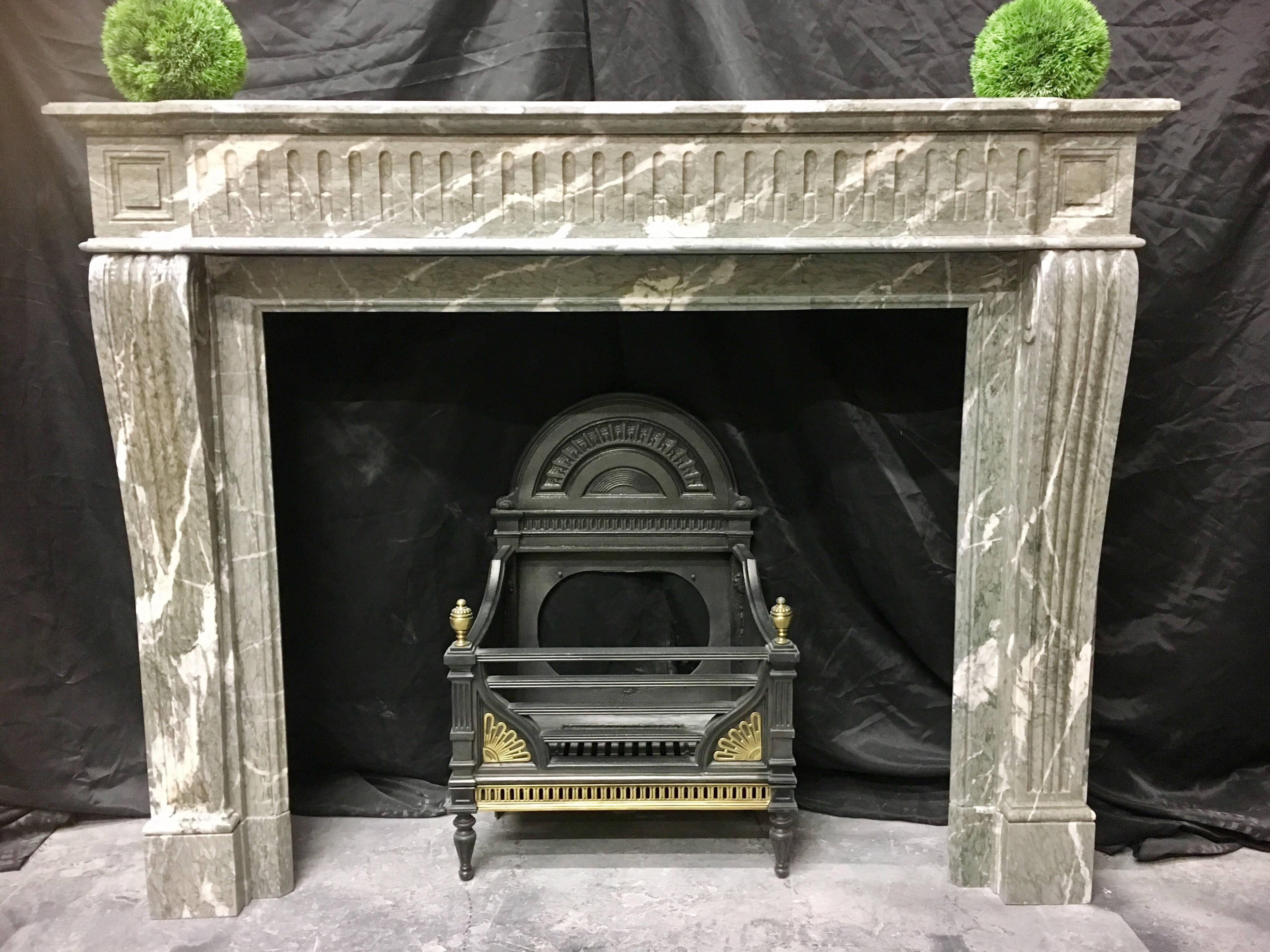 Mid-19th Century Antique French Louis XVI Empire Marble Fireplace Surround
