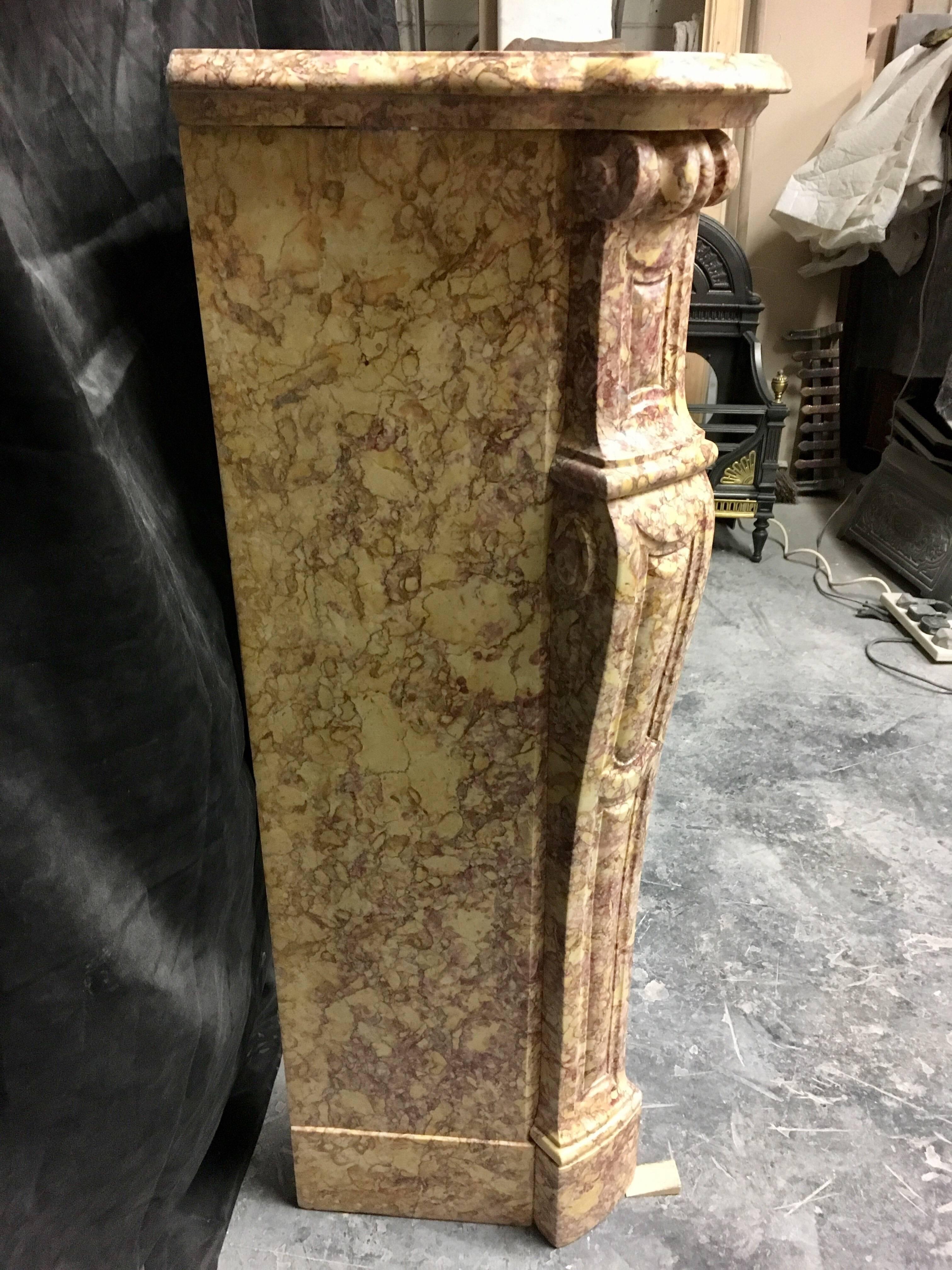 Antique Victorian French Marble Fireplace Surround For Sale 1