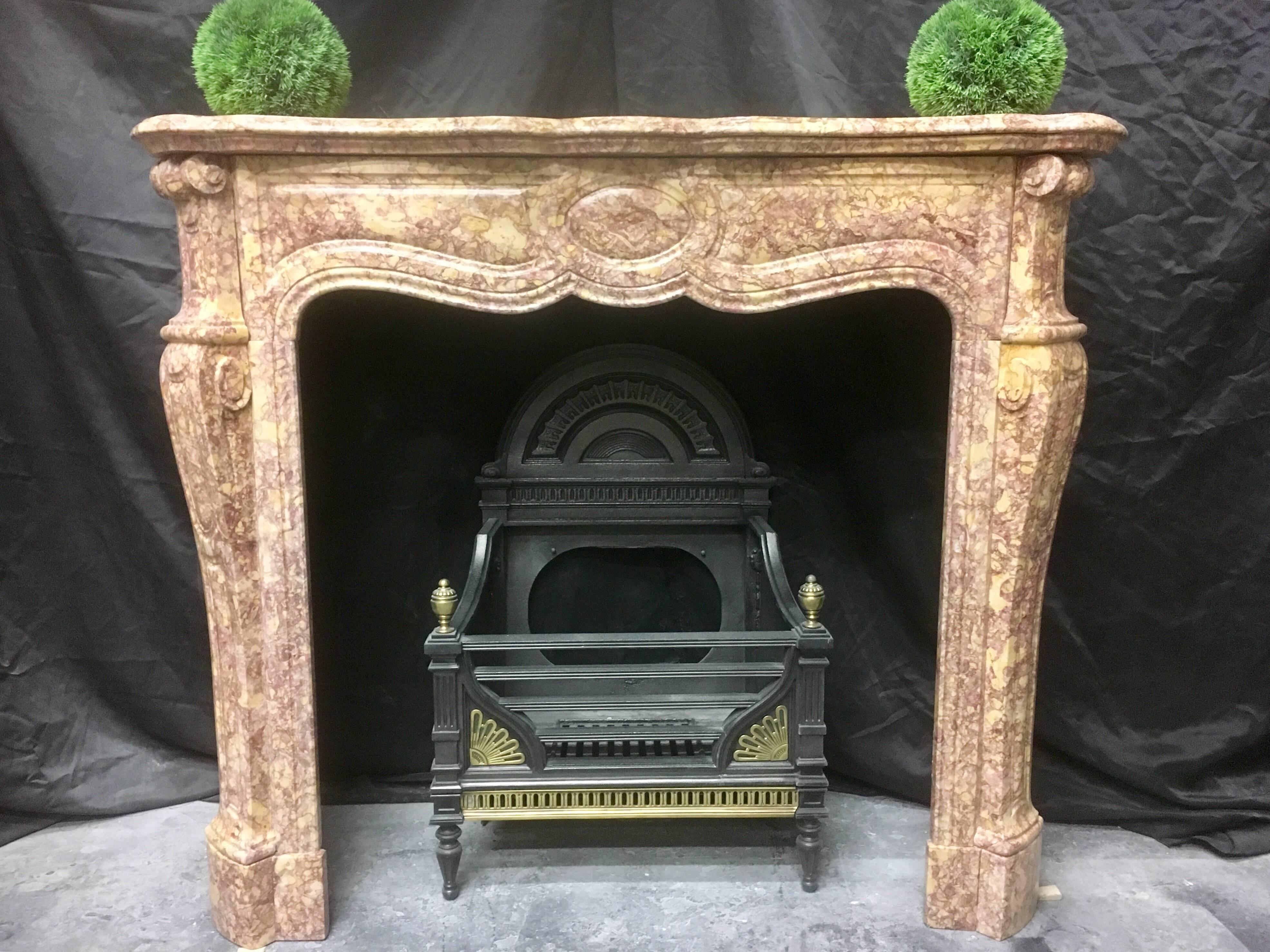 Antique Victorian French Marble Fireplace Surround For Sale 4