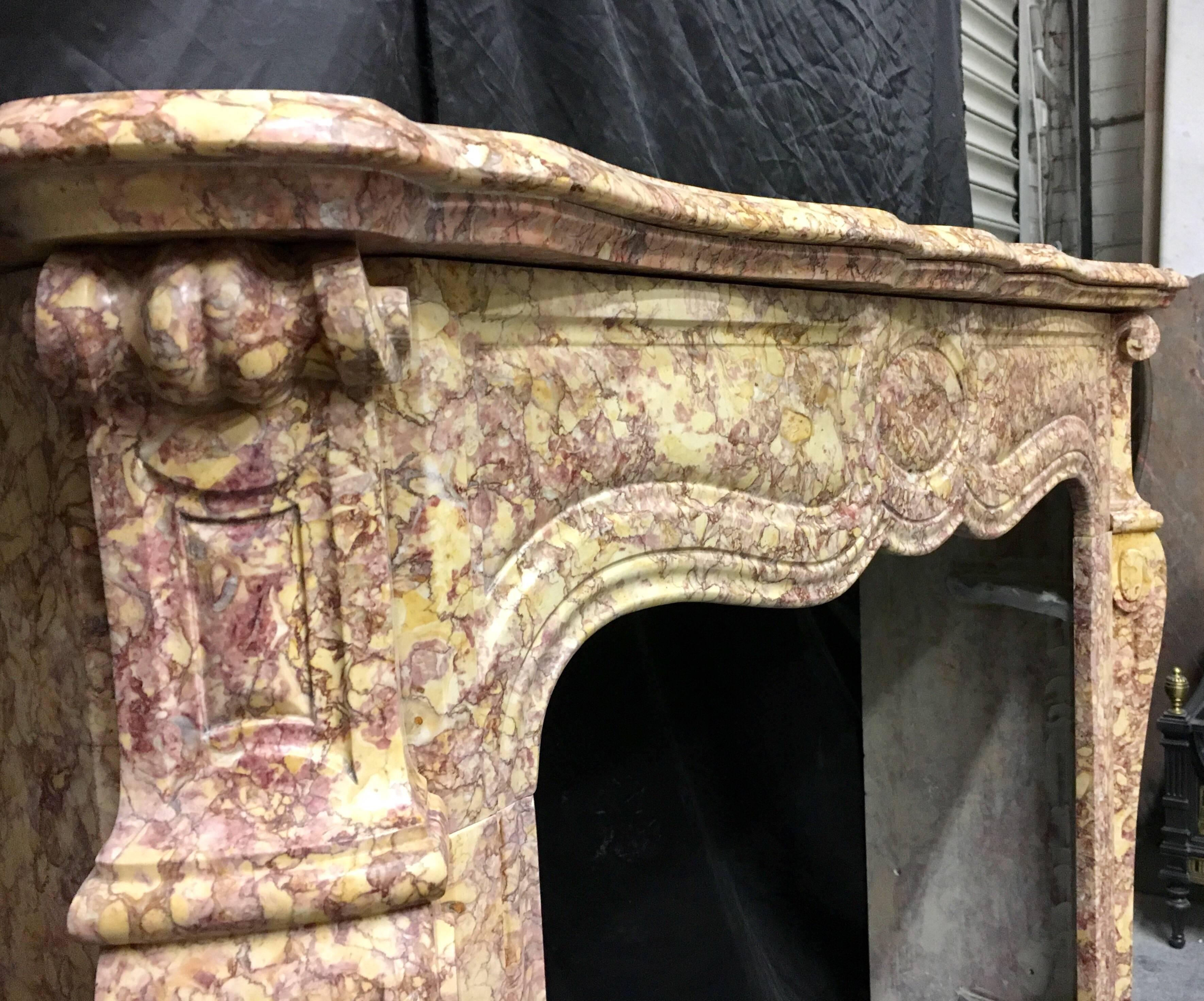 Antique Victorian French Marble Fireplace Surround For Sale 2