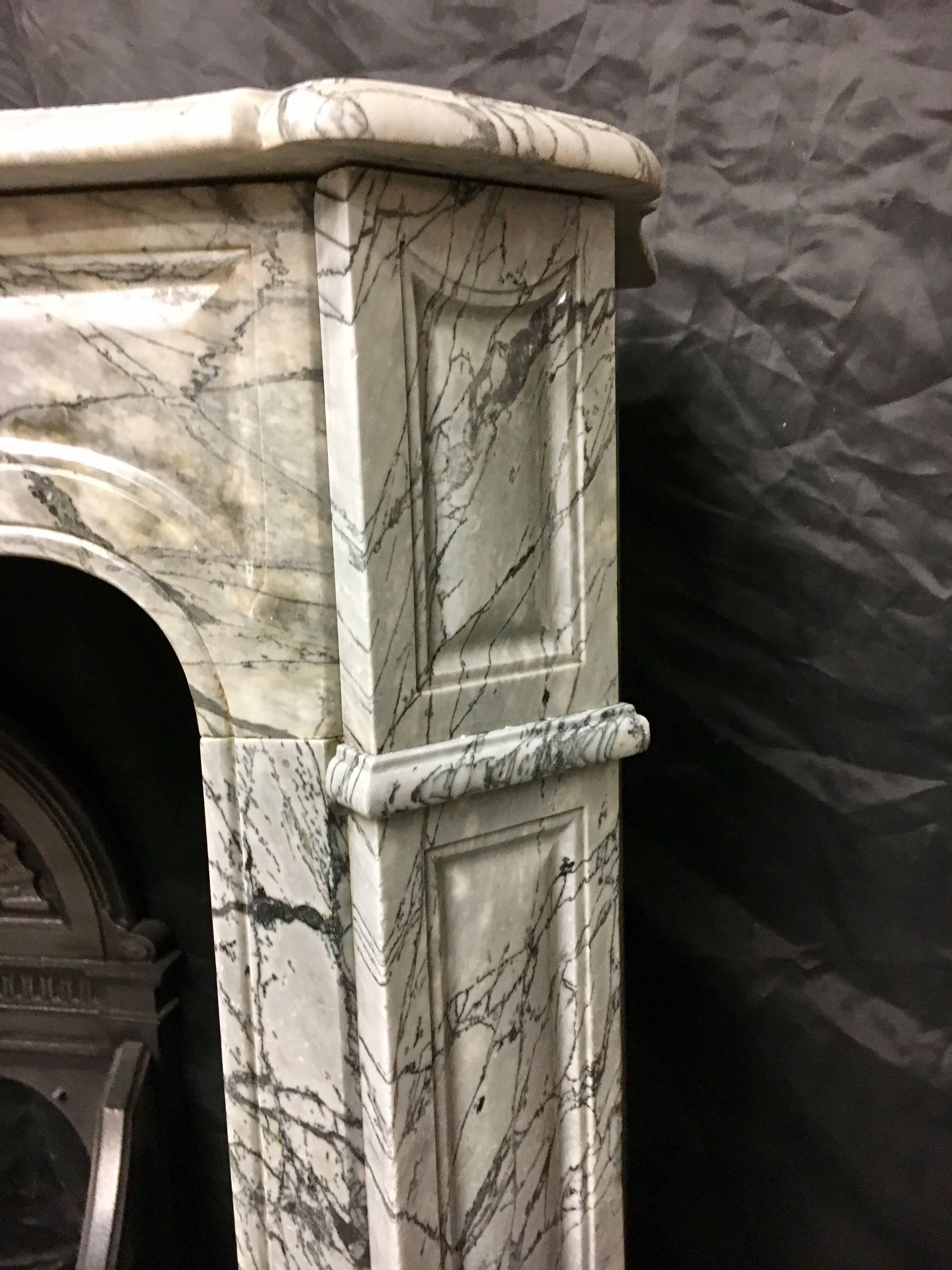 Antique French Victorian Louis XVI Marble Fireplace Surround 2
