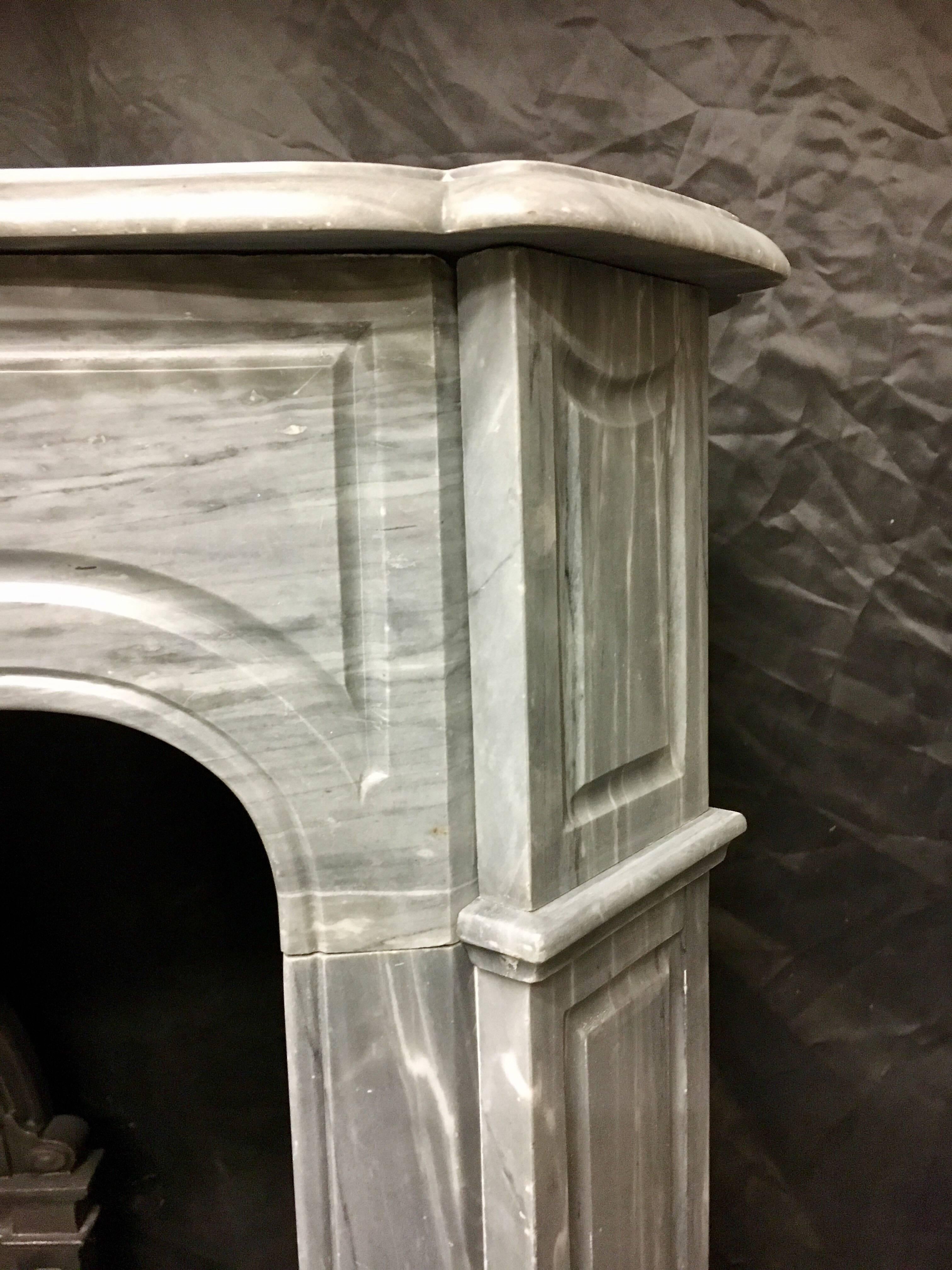 louis xv pavonazzo marble fireplace