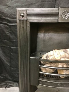 Antique Georgian Cast Iron Hob Grate Fireplace Insert