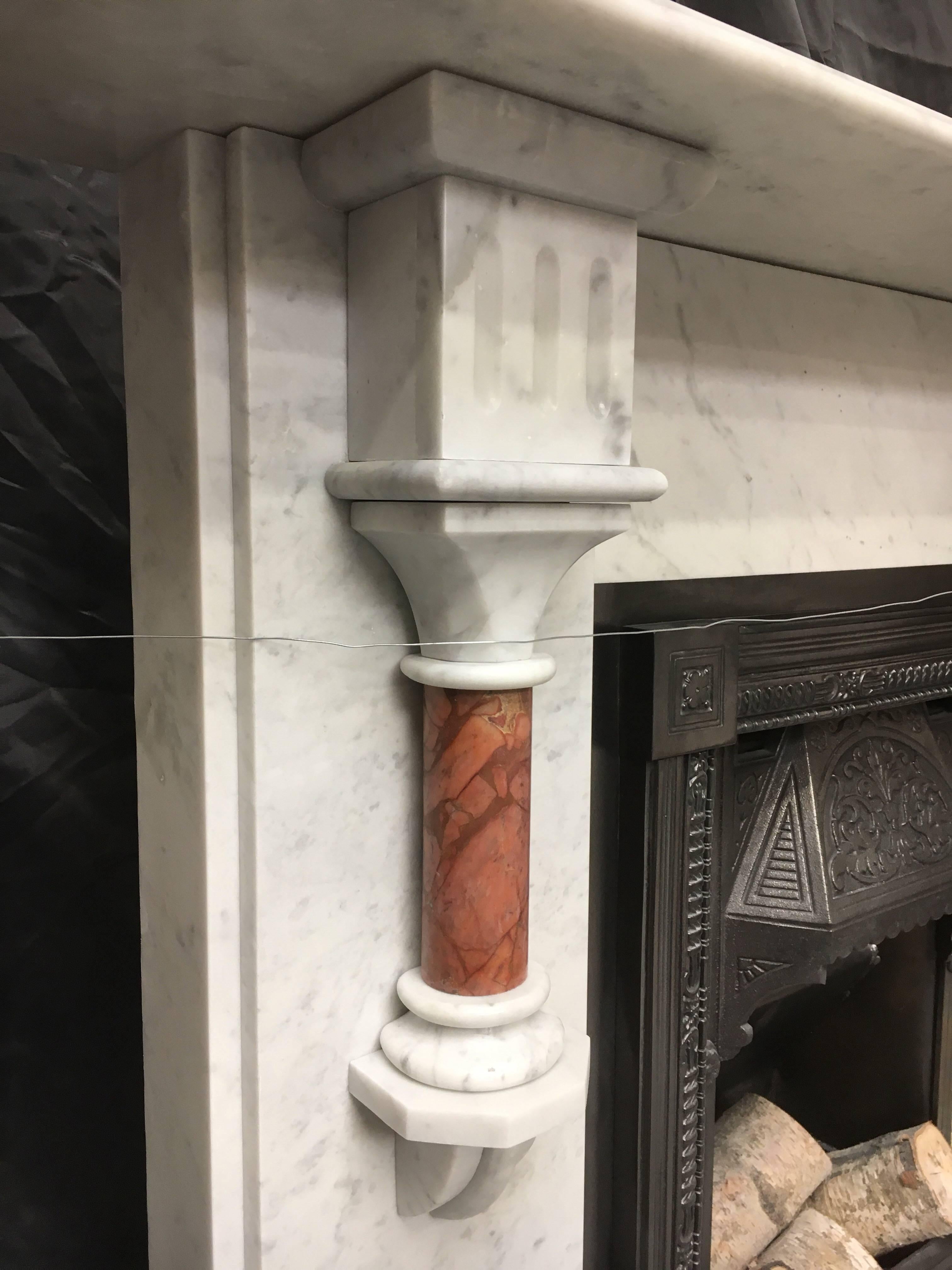 Late 19th Century Antique Victorian Marble Fireplace Surround For Sale