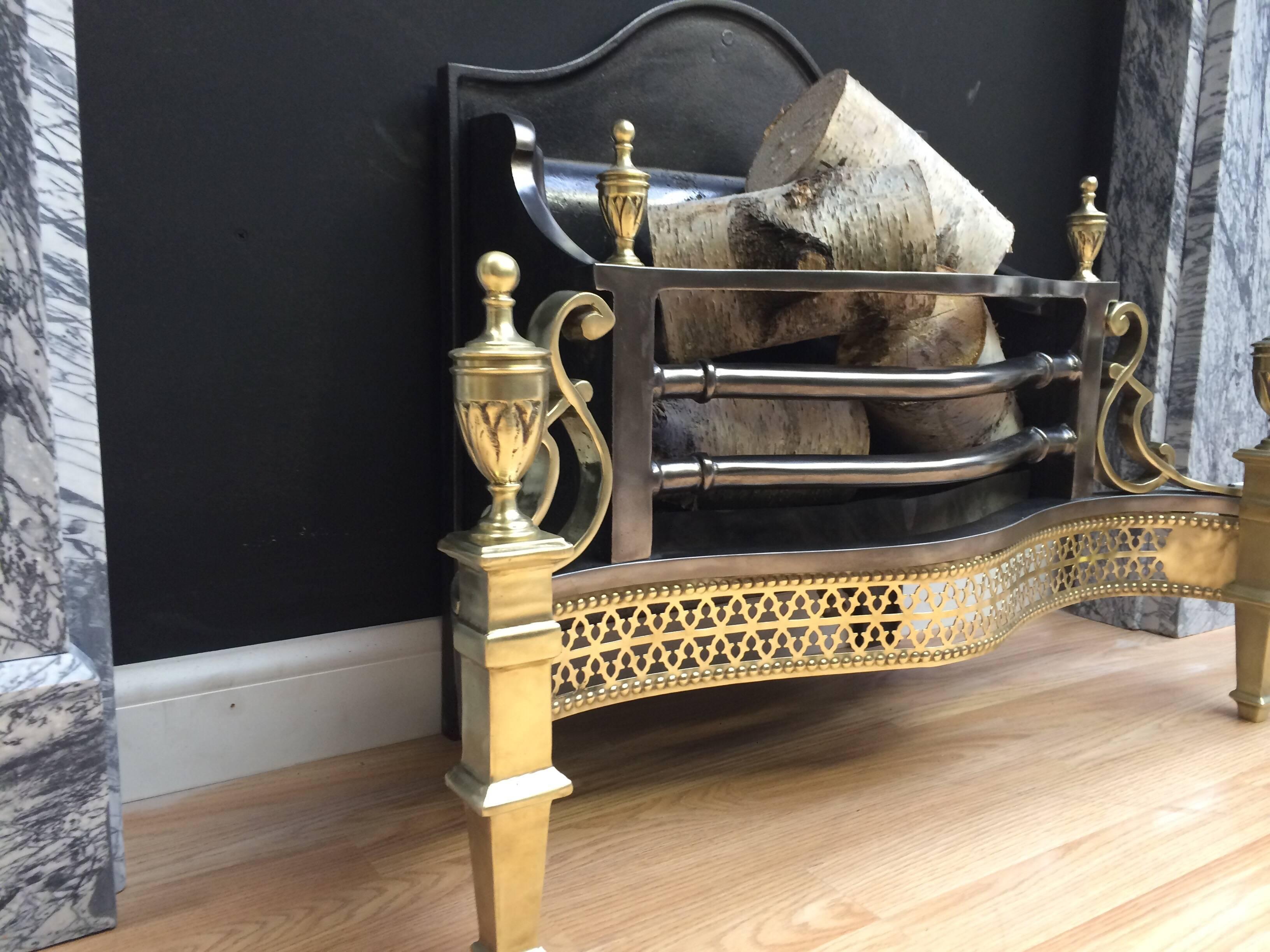 Victorian Antique Reproduction Brass Fire Basket