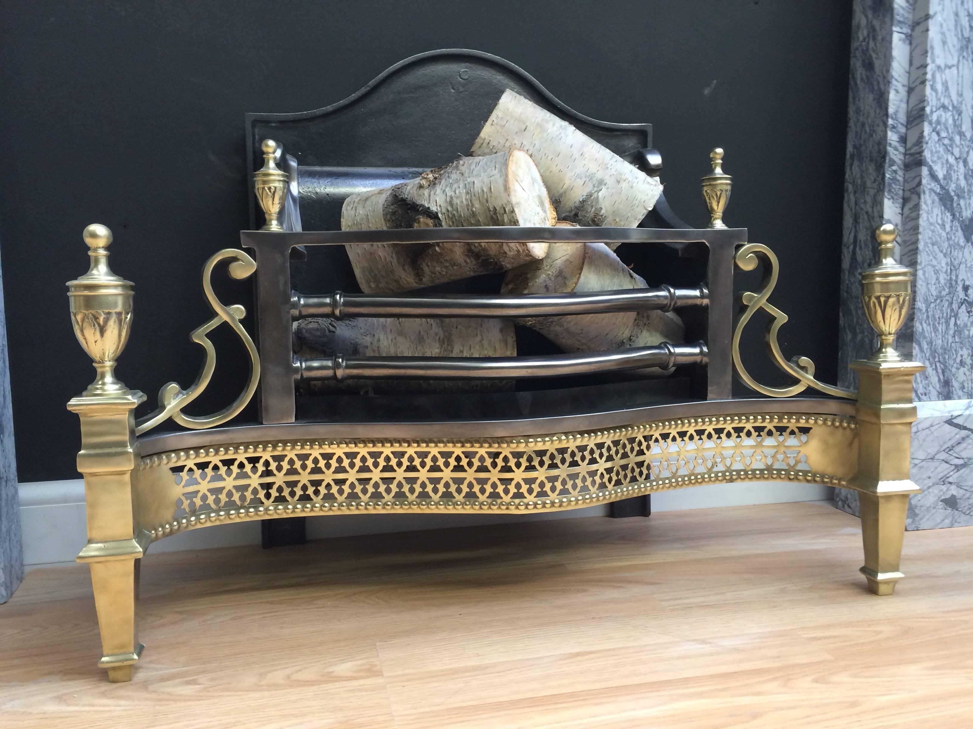 Late 20th Century Antique Reproduction Brass Fire Basket