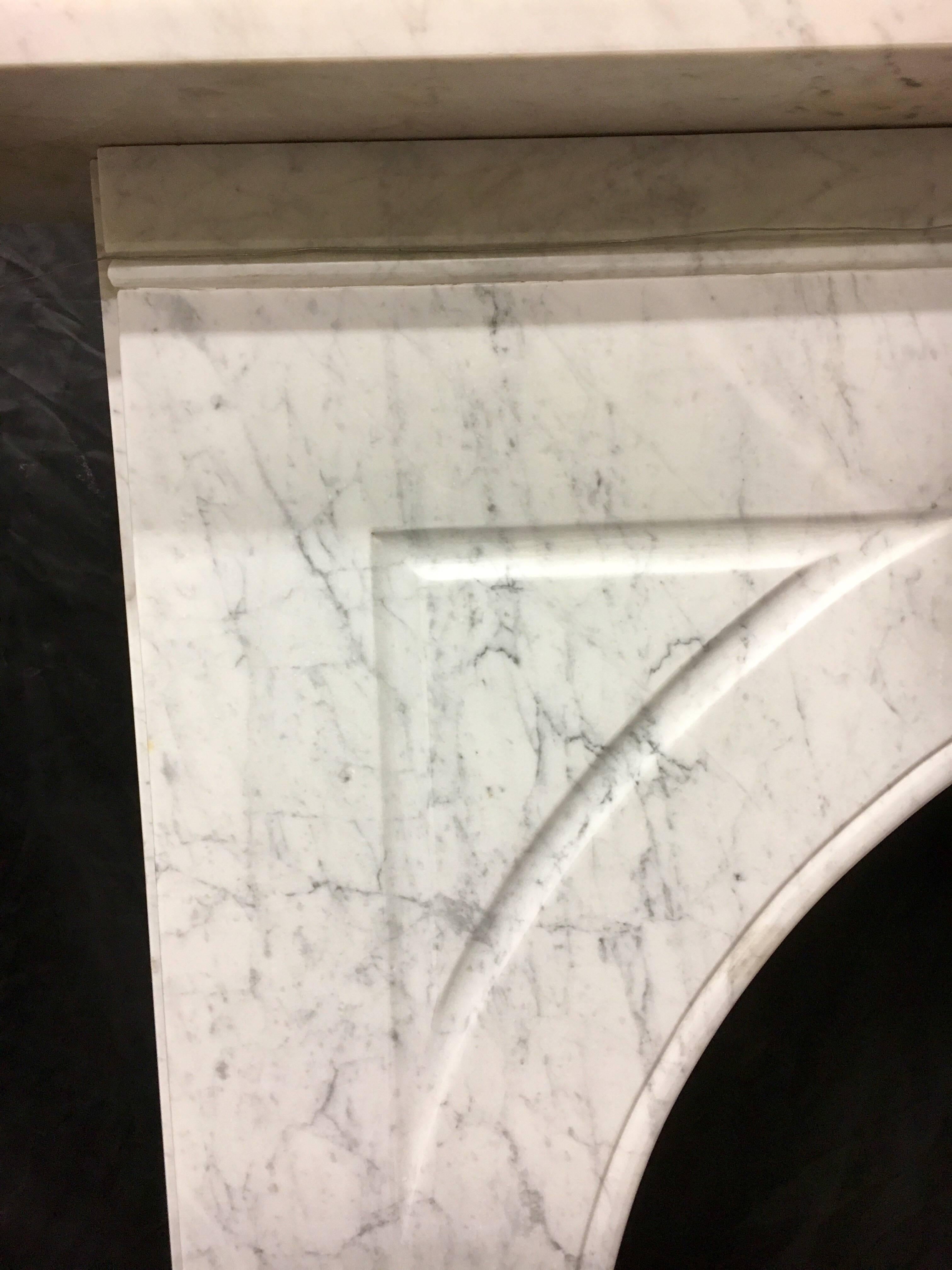 English Antique Victorian Marble Arch Fireplace Surround