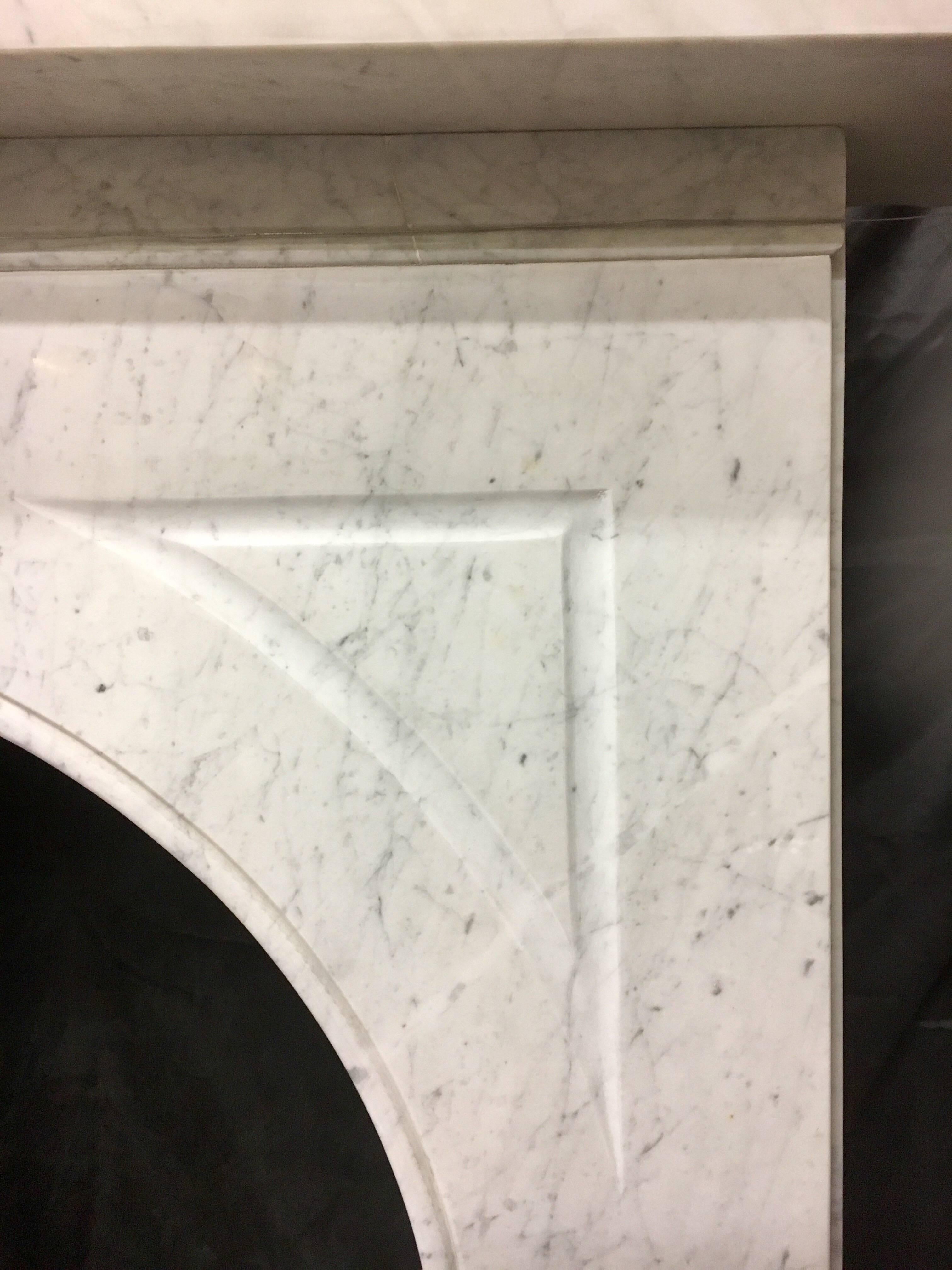 Carved Antique Victorian Marble Arch Fireplace Surround