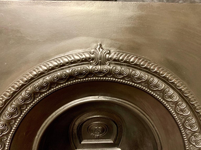 Antique Victorian 19th Century Small Arched Cast Iron Fireplace