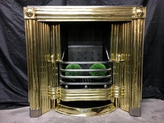 19th Century Regency Brass Scottish Register Fireplace Insert Grate