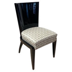 Art Deco Chair, Ebonized Wood, Orange Fabric, France, circa 1930 For ...