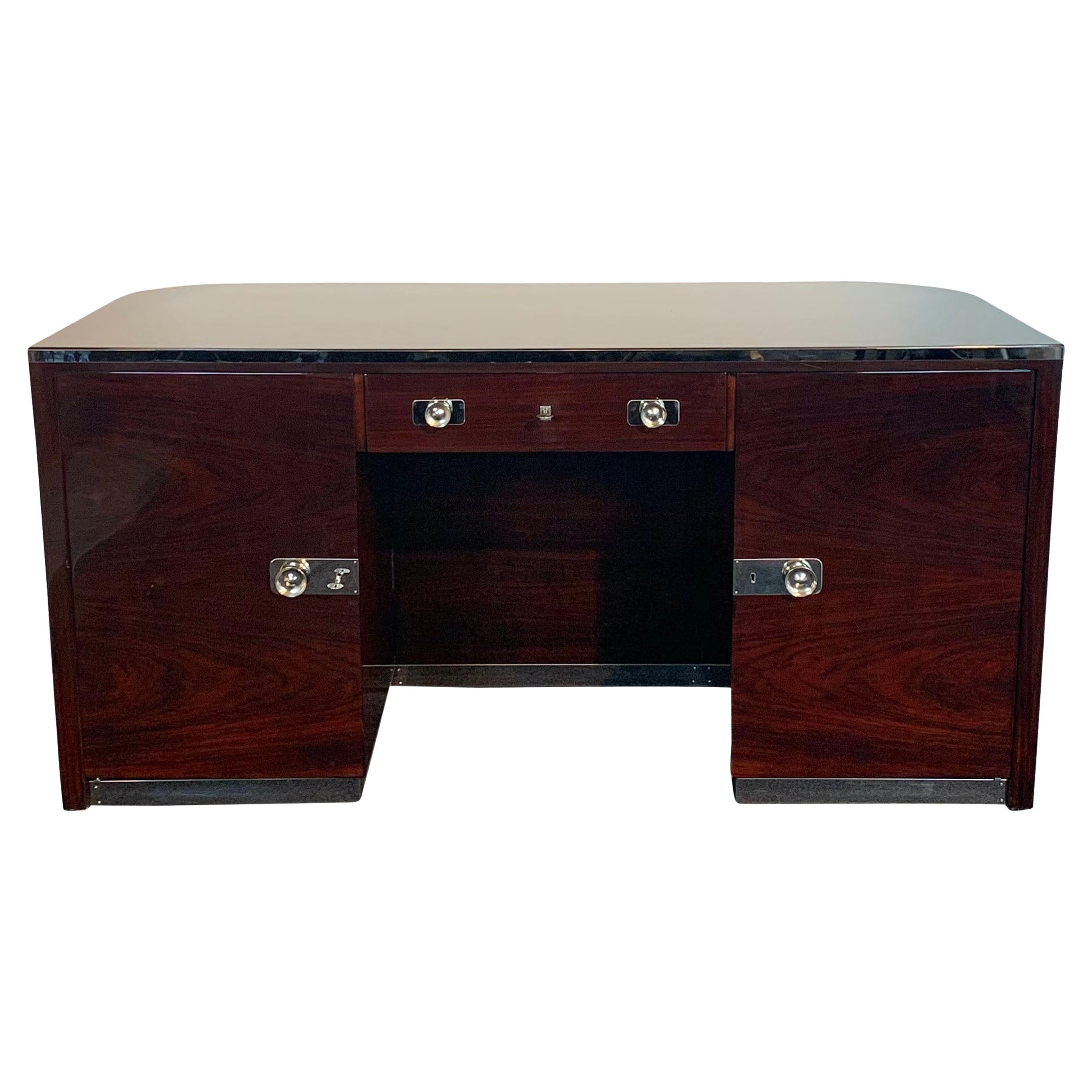 Lacquered Rosewood Desk by Erich Diekmann, Bauhaus, Germany, 1920s For Sale