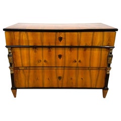 Empire Commode with Caryatids, Walnut Veneer, Austria, Vienna circa 1815