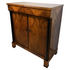 Gran medio armario Biedermeier, nogal y ebonizado, sur de Alemania, hacia 1820