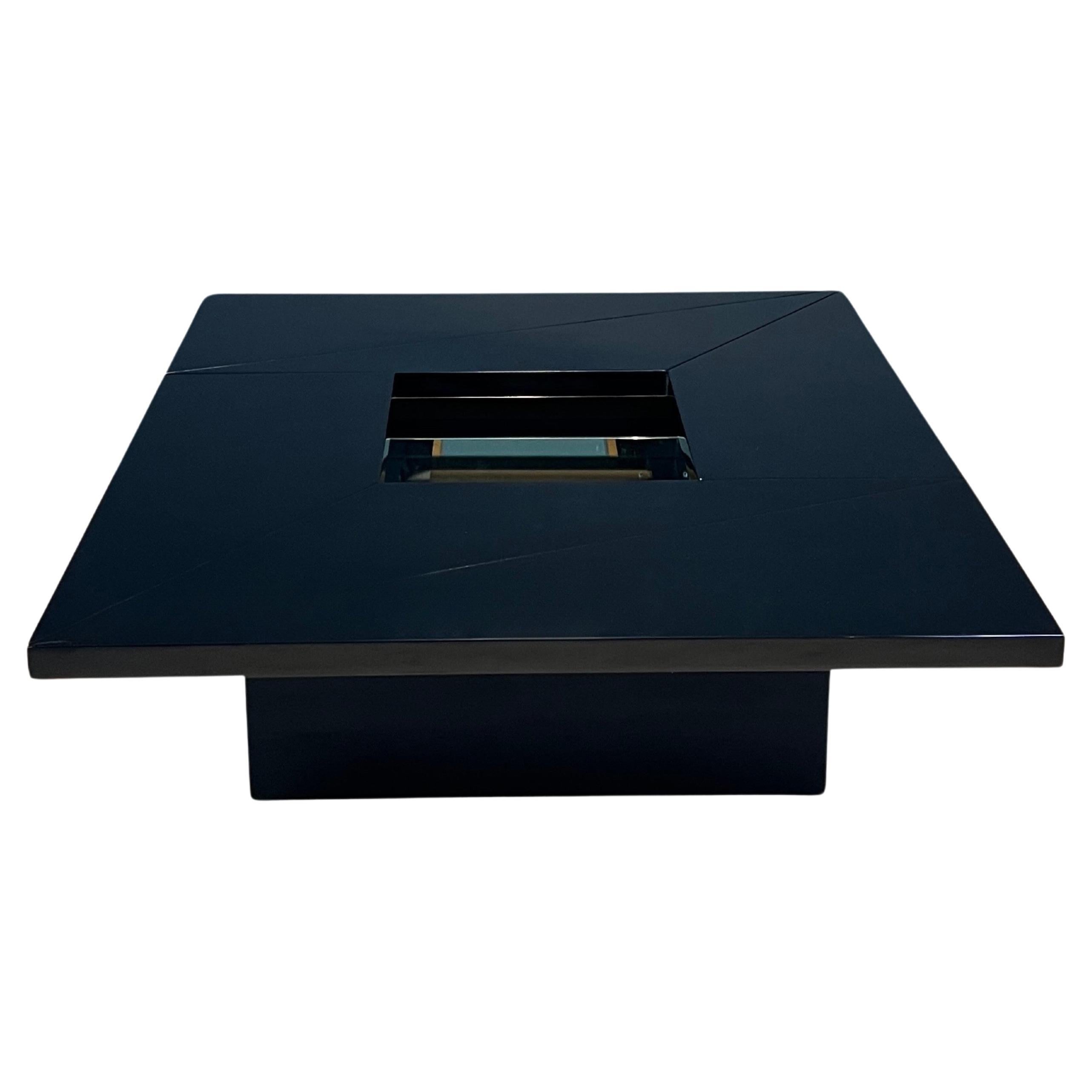 Convertible Coffee Table by Roche Bobois, Black Lacquer, France, 1970s