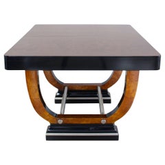 Mesa de Comedor Art Decó Expandible, Raíces de Thuja, Lacada, Francia, circa 1930