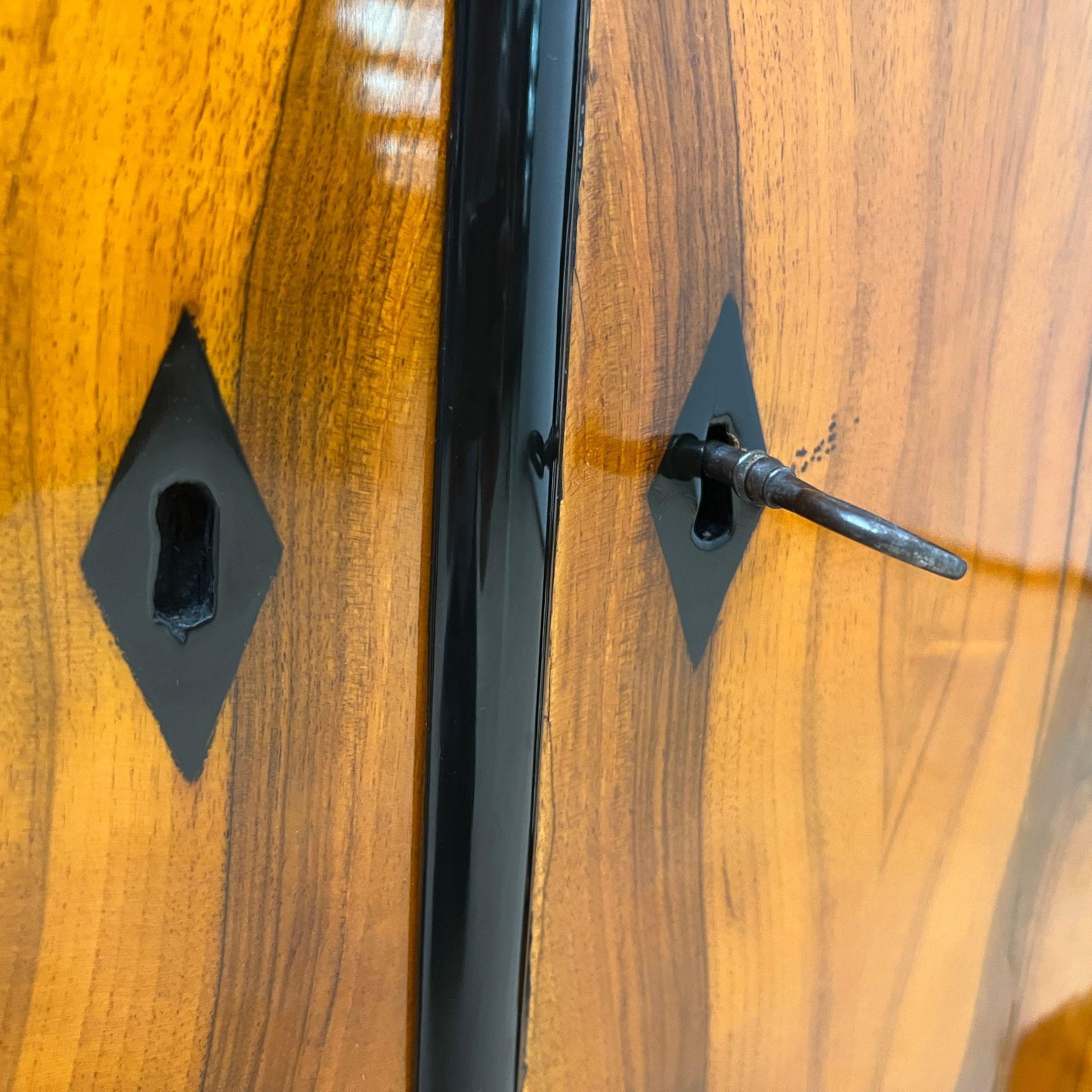 Biedermeier Half-Cabinet, Walnut Veneer, Ebonized, South Germany circa 1825 For Sale 12