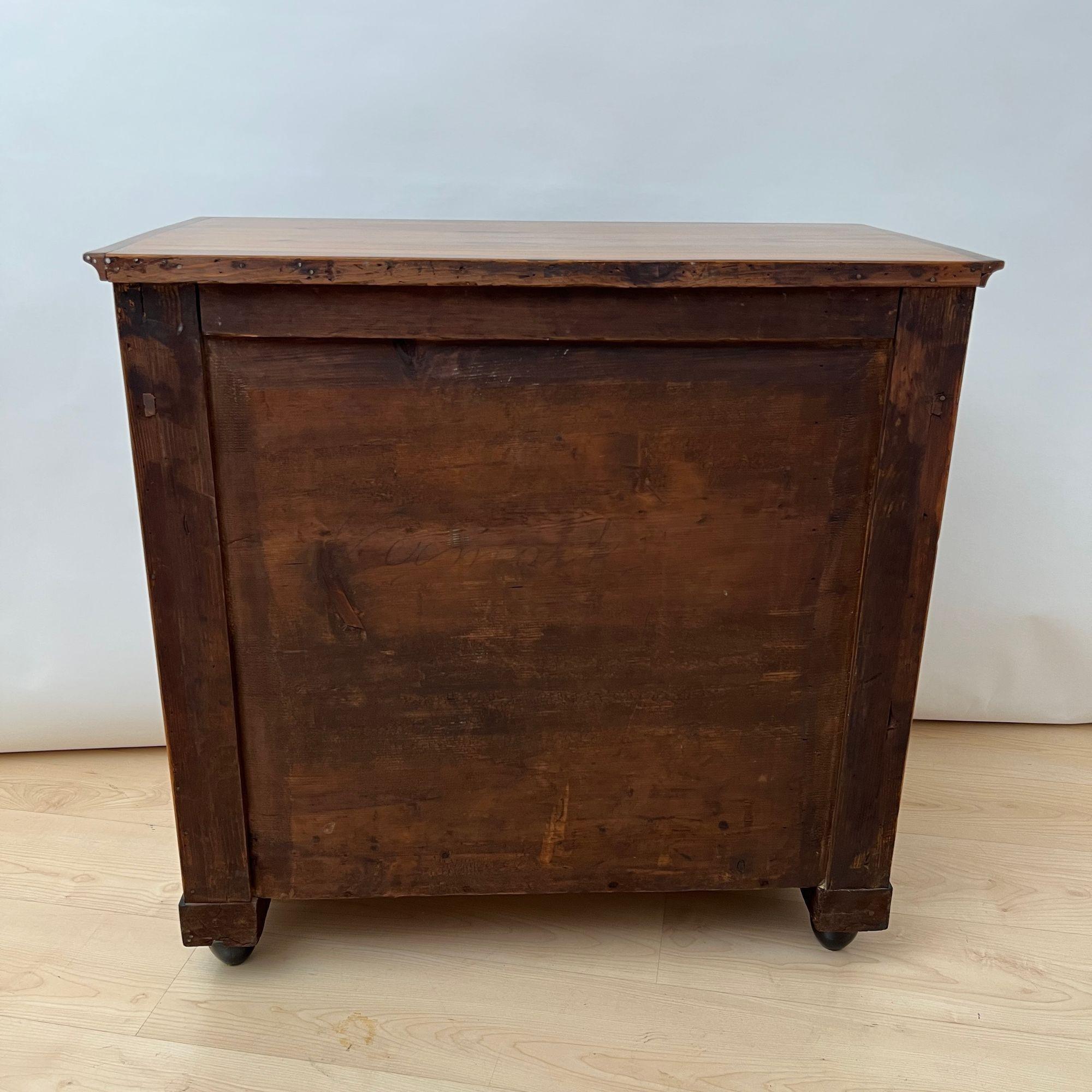 Biedermeier Half-Cabinet, Walnut Veneer, Ebonized, South Germany circa 1825 For Sale 15