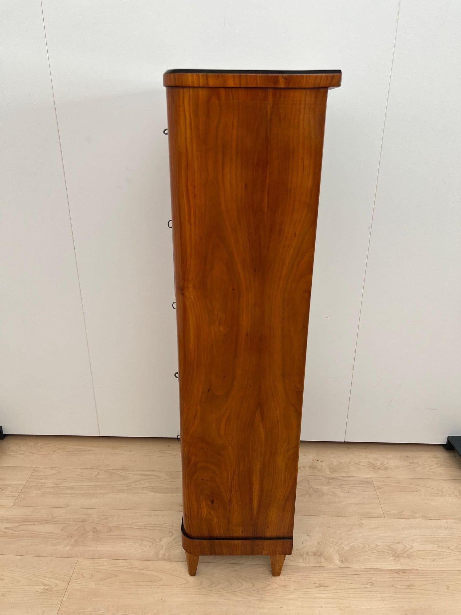 Five Drawer Biedermeier Chiffonier, Cherry Veneer, South Germany circa 1820 For Sale 5